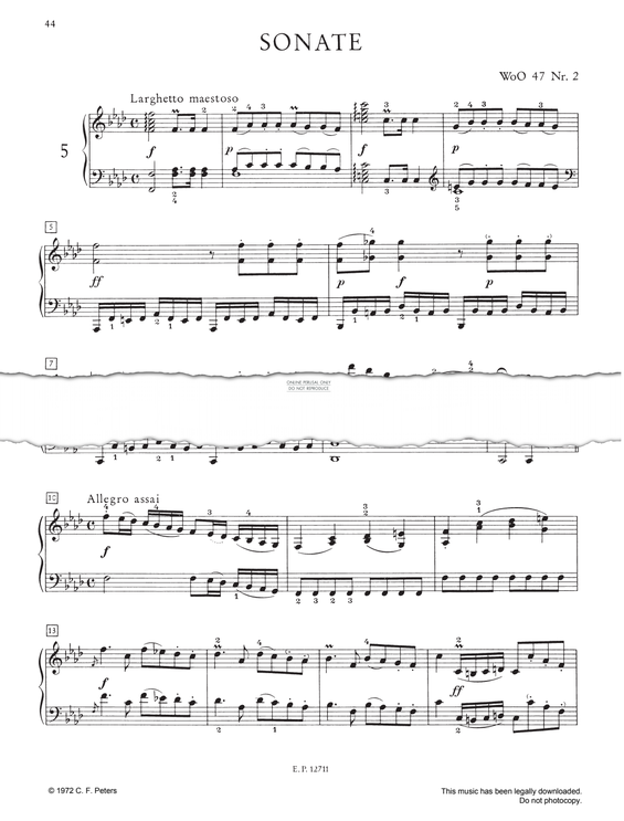 Produktgalerie: Seite 1 von 1 Piano Sonata WoO 47, Nr. 2, Ludwig van Beethoven, Klavier