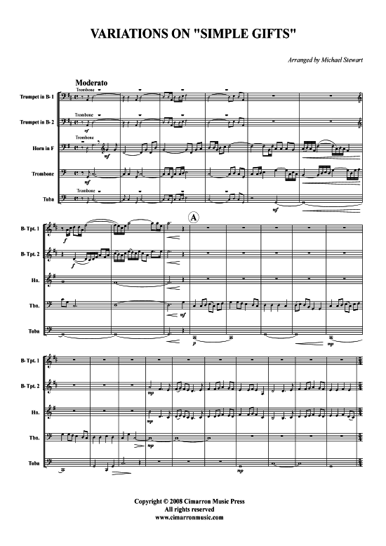 Produktbild zu: Variationen auf Simple Gifts Traditional