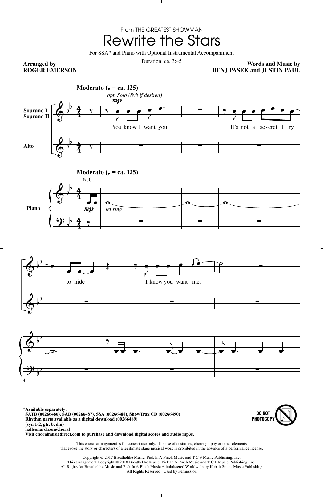 Produktgalerie: Seite 1 von 1 Rewrite The Stars (arr. Roger Emerson), Roger Emerson, Chor
