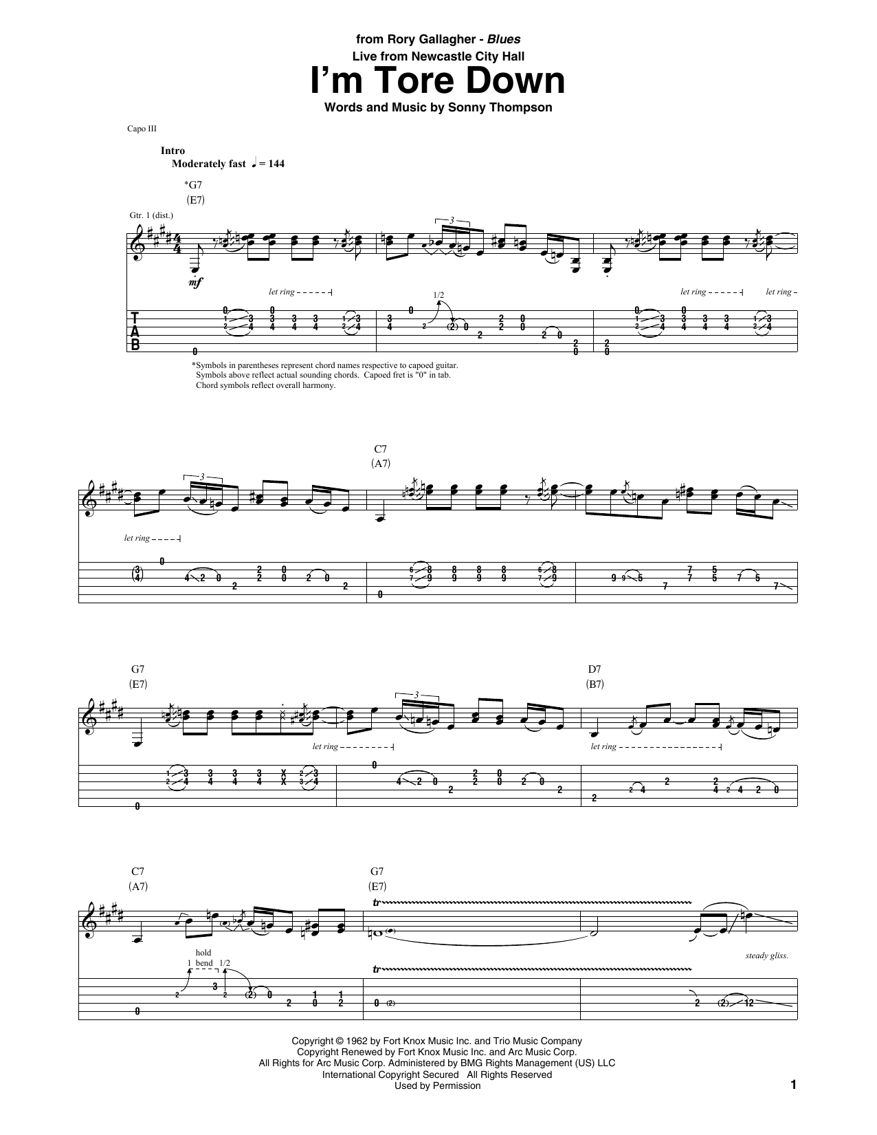 Product gallery: Page 1 of 1 I'm Tore Down, Rory Gallagher