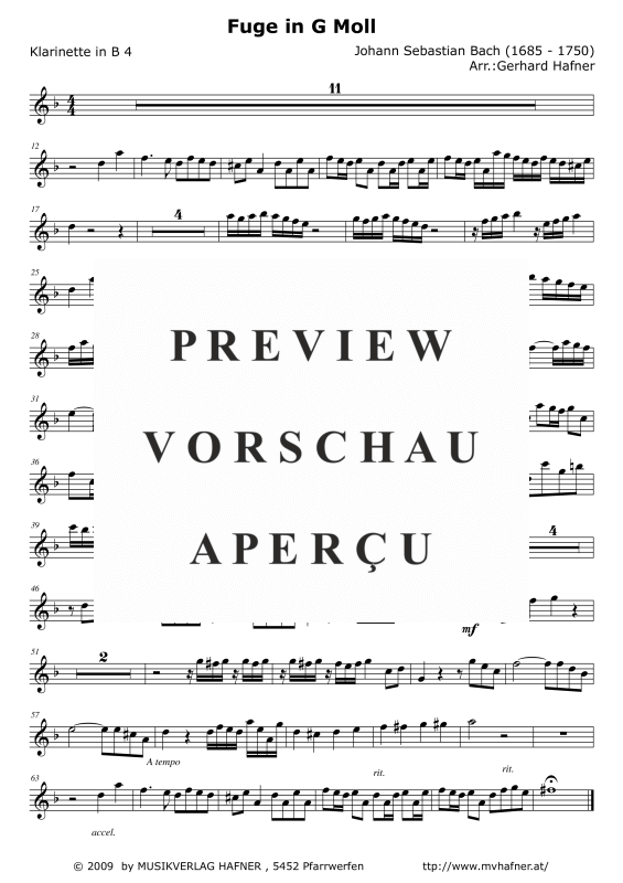 Product gallery: Page 7 of 9 Fuge in G Moll, , (Clarinet Quintet)