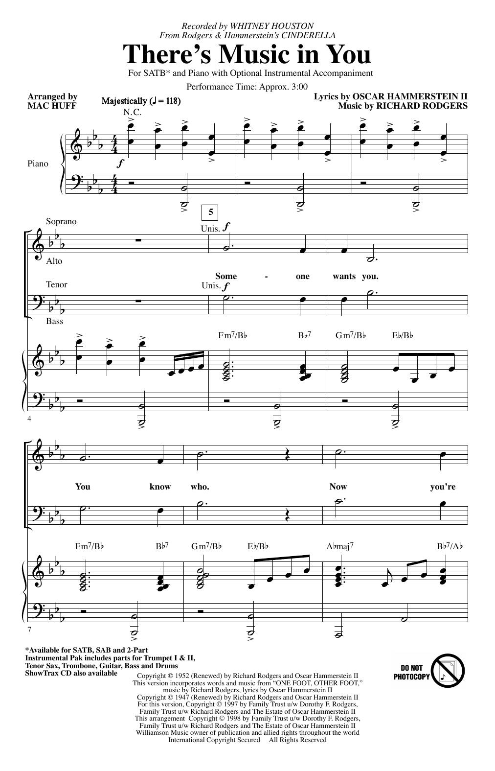 Product picture to: There's Music In You (from Cinderella) (arr. Mac Huff)