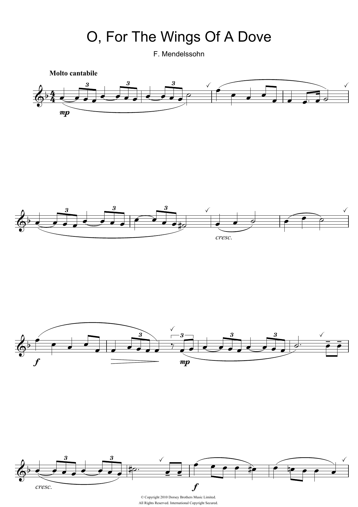 Product gallery: Page 1 of 1 O For The Wings Of A Dove, Felix Mendelssohn