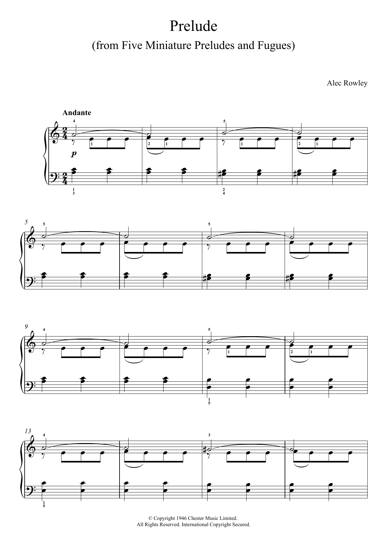 Product picture to: Prelude (from Five Miniature Preludes And Fugues)