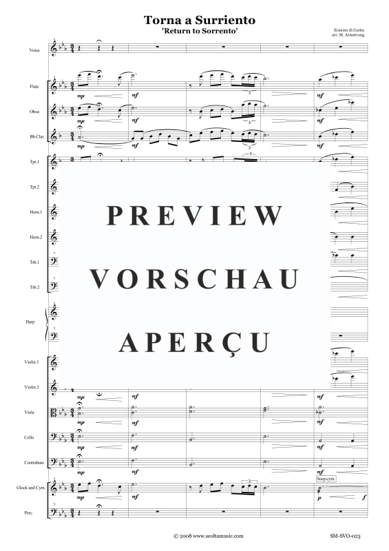 Product gallery: Page 4 of 11 Return to Sorrento, , Solo Voice and Small Orchestra