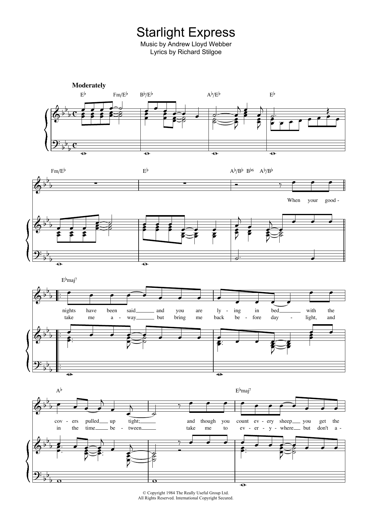 Produktgalerie: Seite 1 von 1 Starlight Express, Andrew Lloyd Webber, Gesang, Gitarre, Klavier