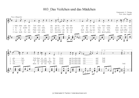Produktbild zu: Das Veilchen und das Mädchen G. Döring 