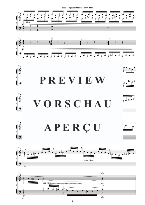 Produktgalerie: Seite 5 von 5 Fuge in D-Moll BWV 549b, , Klavier Solo
