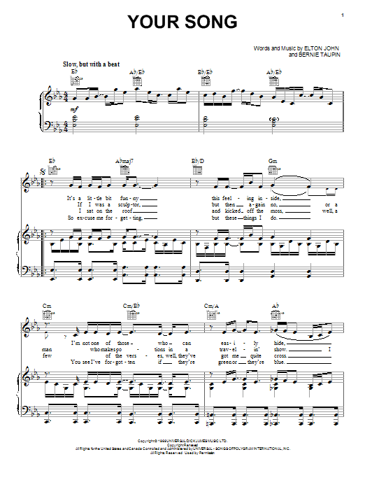 Product gallery: Page 1 of 1 Your Song, Elton John