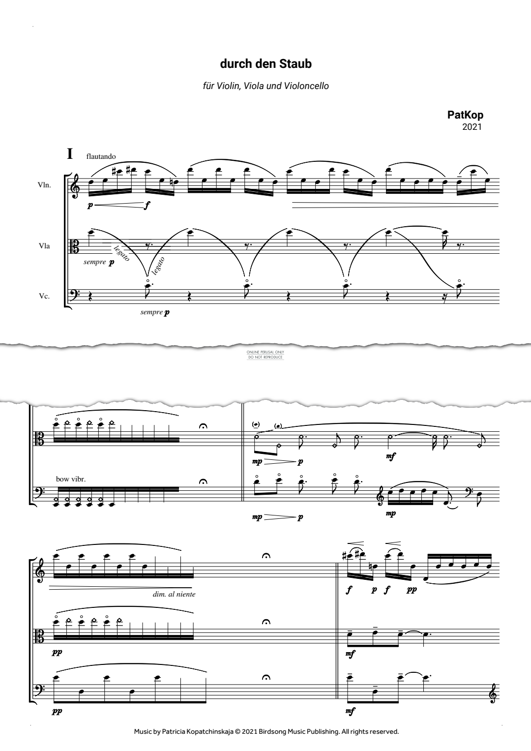 Produktgalerie: Seite 1 von 1 Durch den Staub, PatKop, Viola, Violine, Violoncello