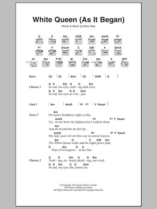 Produktgalerie: Seite 1 von 1 White Queen (As It Began), Queen, Gitarre