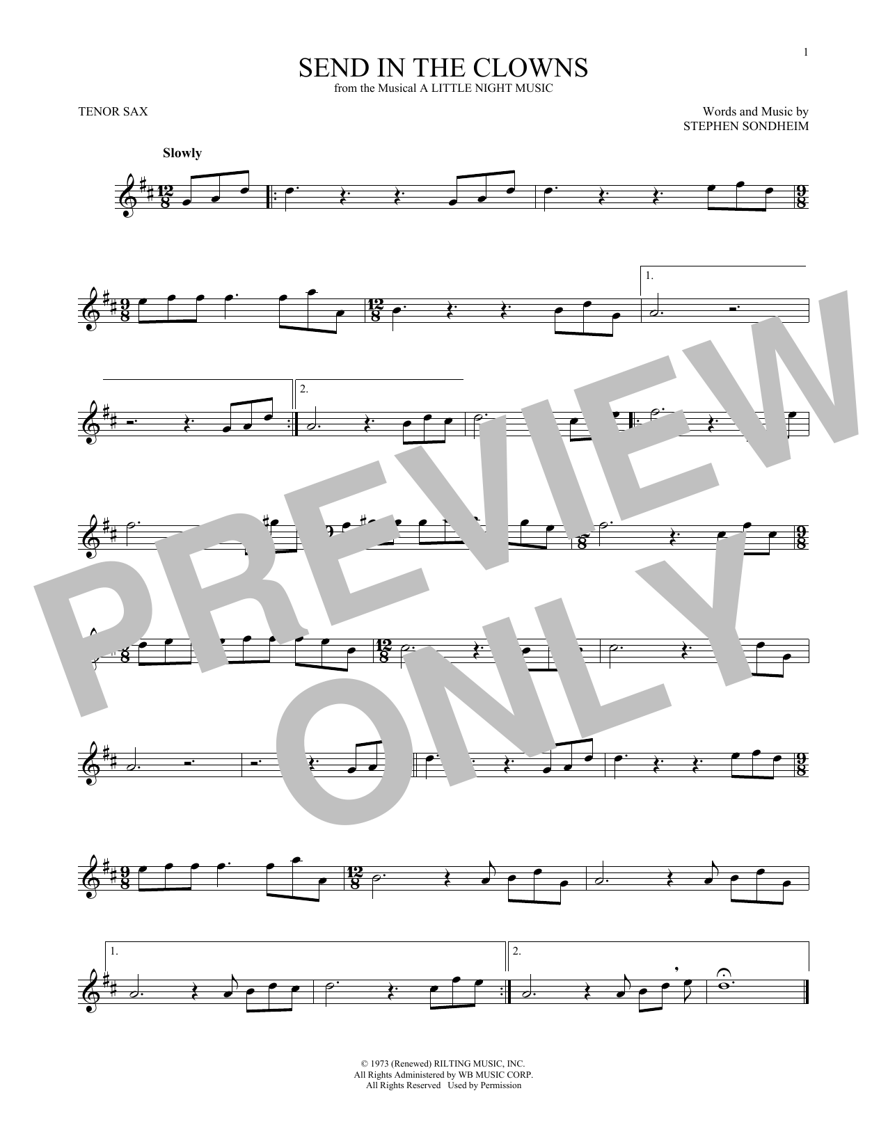 Product gallery: Page 1 of 1 Send In The Clowns, Stephen Sondheim