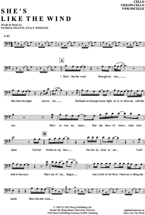 Produktbild zu: She´s like the wind Patrick Swayze (aus: Dirty Dancing)