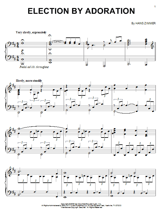 Product gallery: Page 1 of 1 Election By Adoration, Hans Zimmer