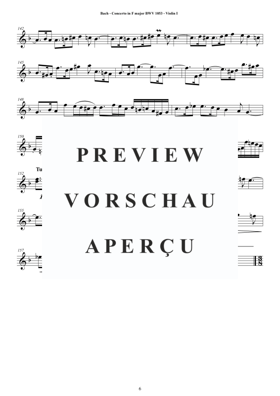 Product gallery: Page 7 of 11 Concerto in F-Dur BWV 1053, , String Quartet - Individual Parts