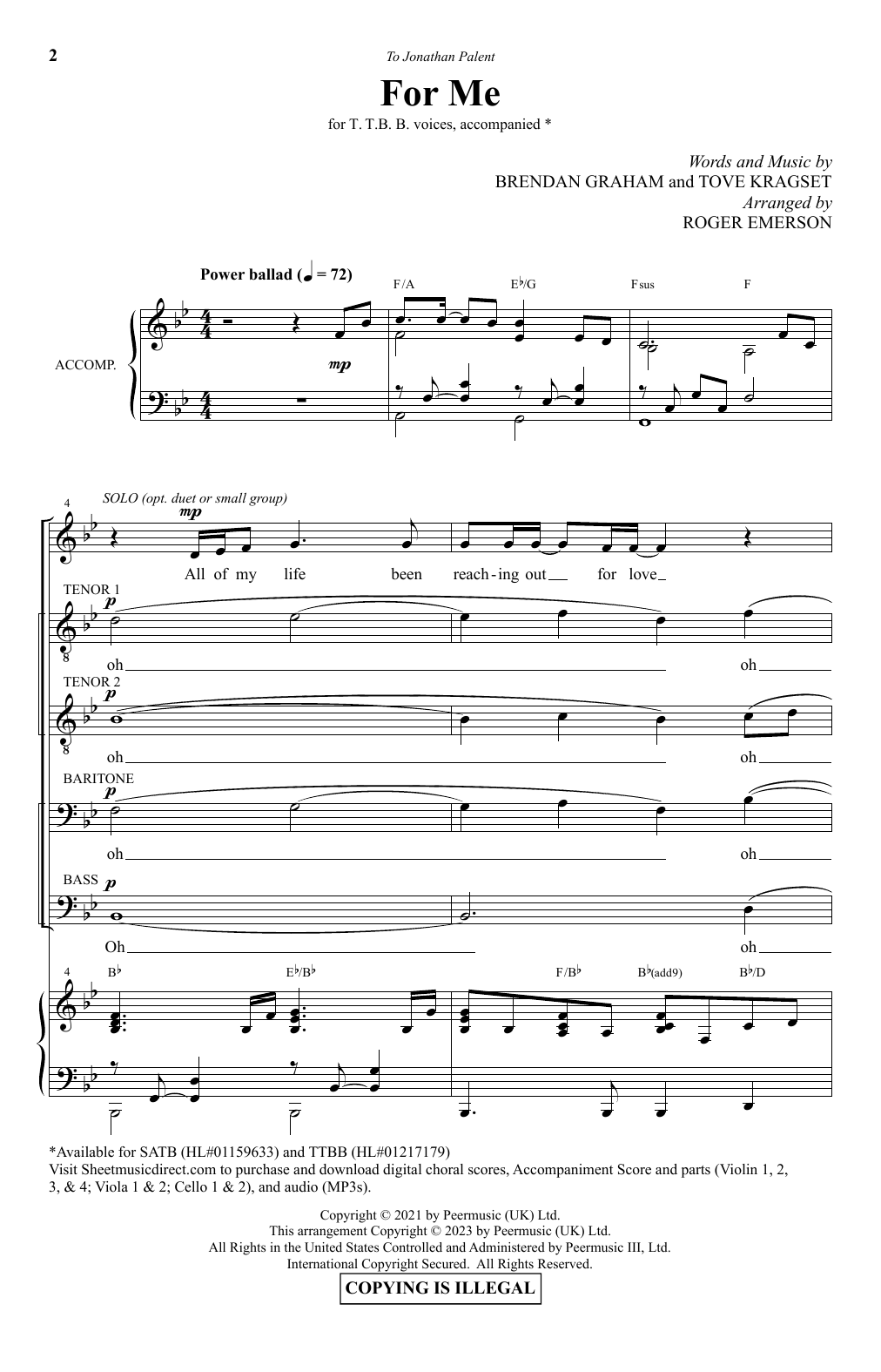 Produktbild zu: For Me (arr. Roger Emerson)