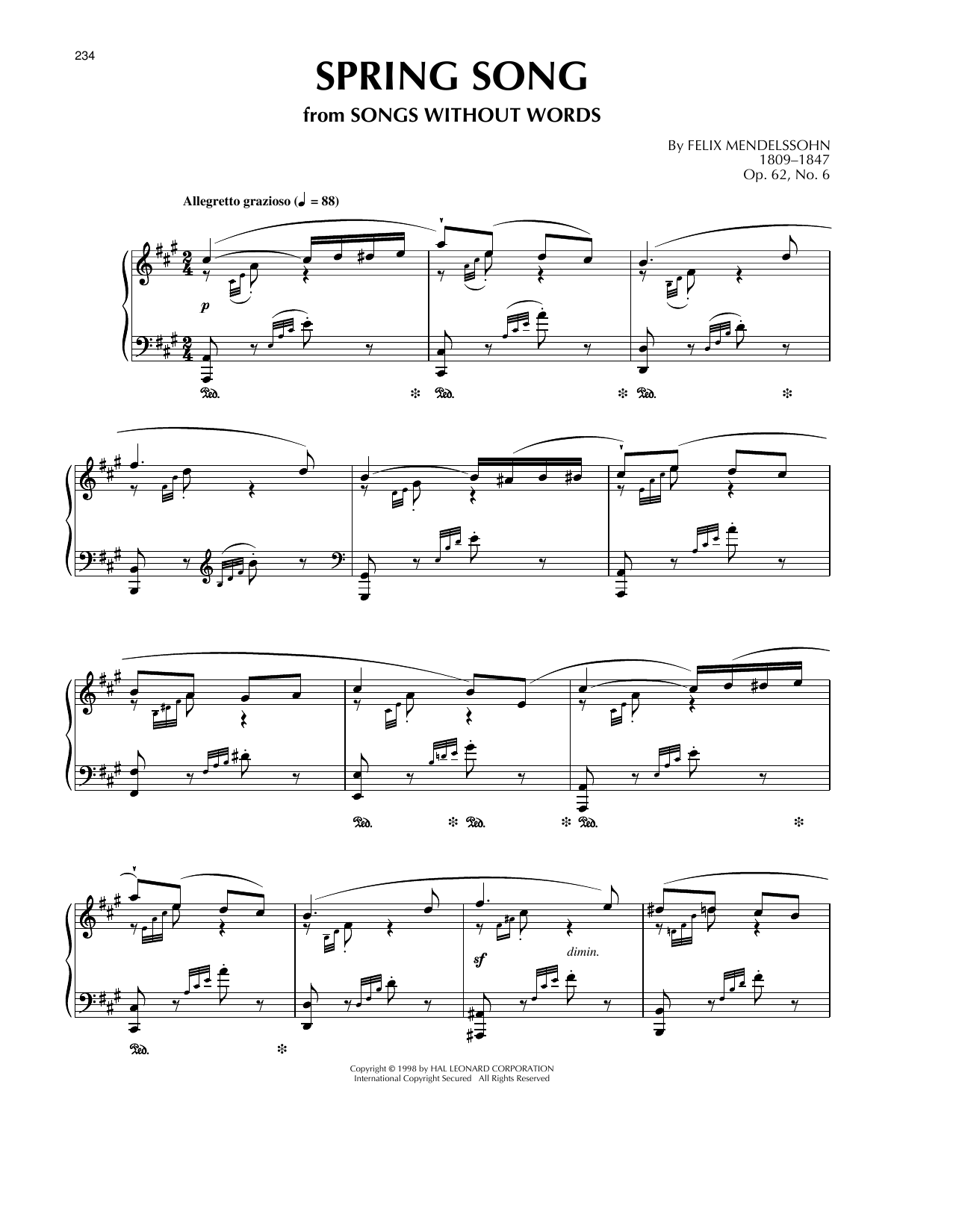 Produktbild zu: Song Without Words, Op. 62, No. 6