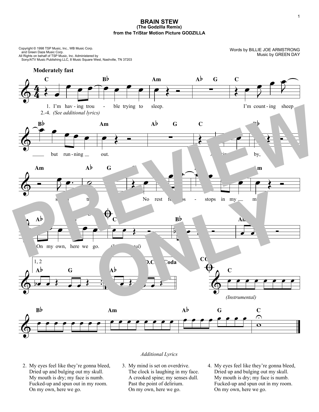 Produktgalerie: Seite 1 von 1 Brain Stew (The Godzilla Remix), Green Day