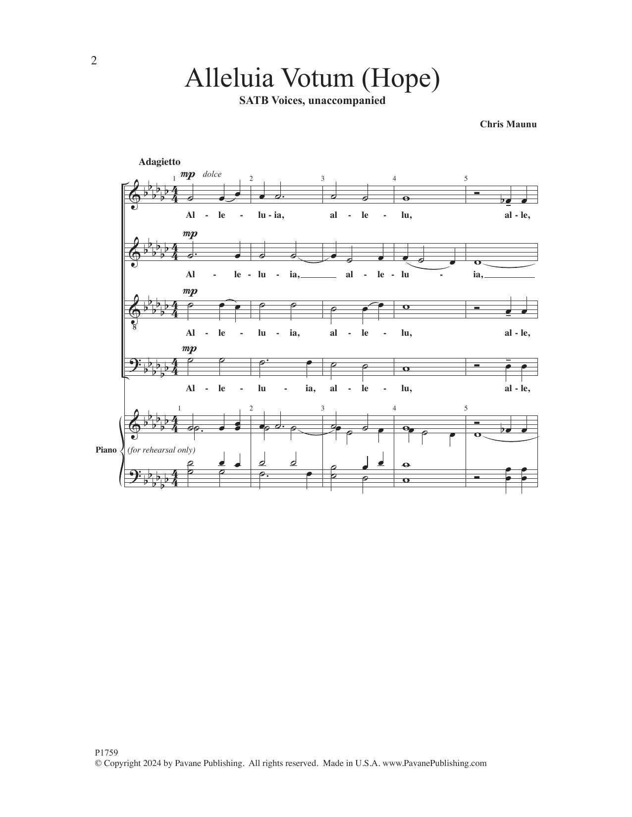 Produktgalerie: Seite 1 von 1 Alleluia Votum, Chris Maunu, Chor