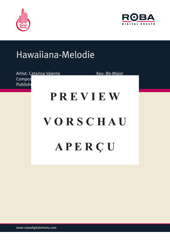 Produktgalerie: Seite 2 von 4 Hawaiiana-Melodie, Valente, 	Catarina, Klavier und Gesang