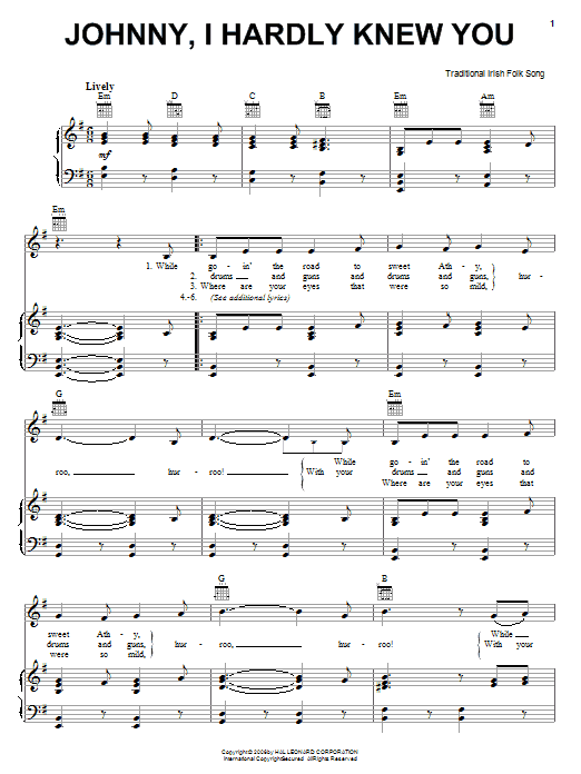 Product gallery: Page 1 of 1 Johnny, I Hardly Knew You, Irish Folksong