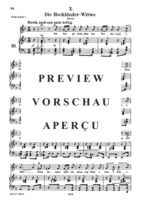 Product gallery: Page 2 of 4 Die Hochländer Wittwe, Op.25 No.10, , Medium Voice and Piano