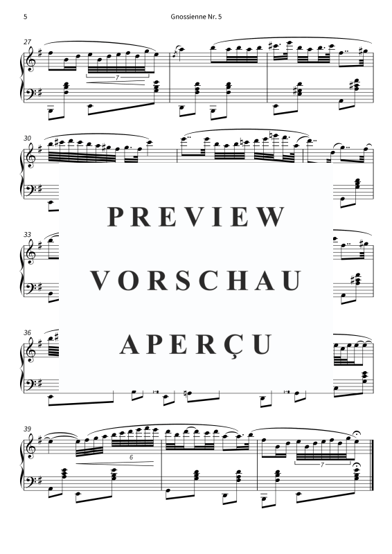 Product gallery: Page 7 of 7 Gnossienne Nr. 5 - Meditatives Klavierstück, , Solo Piano