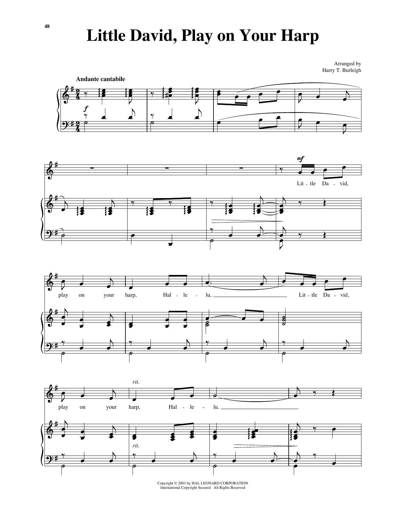 Product picture to: Little David, Play On Your Harp (arr. Richard Walters) (High Voice)