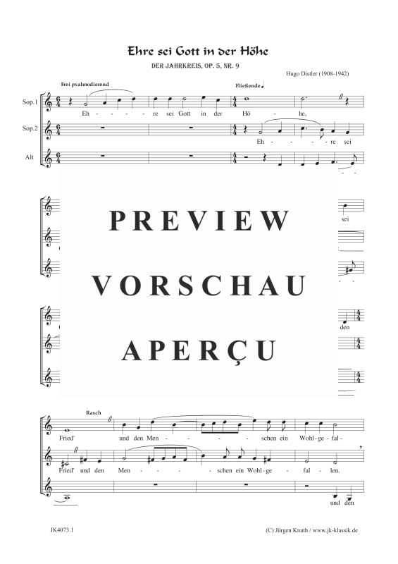 gallery: Ehre sei Gott in der Höhe (Der Jahrkreis, Op.5 No.9), , (Frauenchor SSA)
