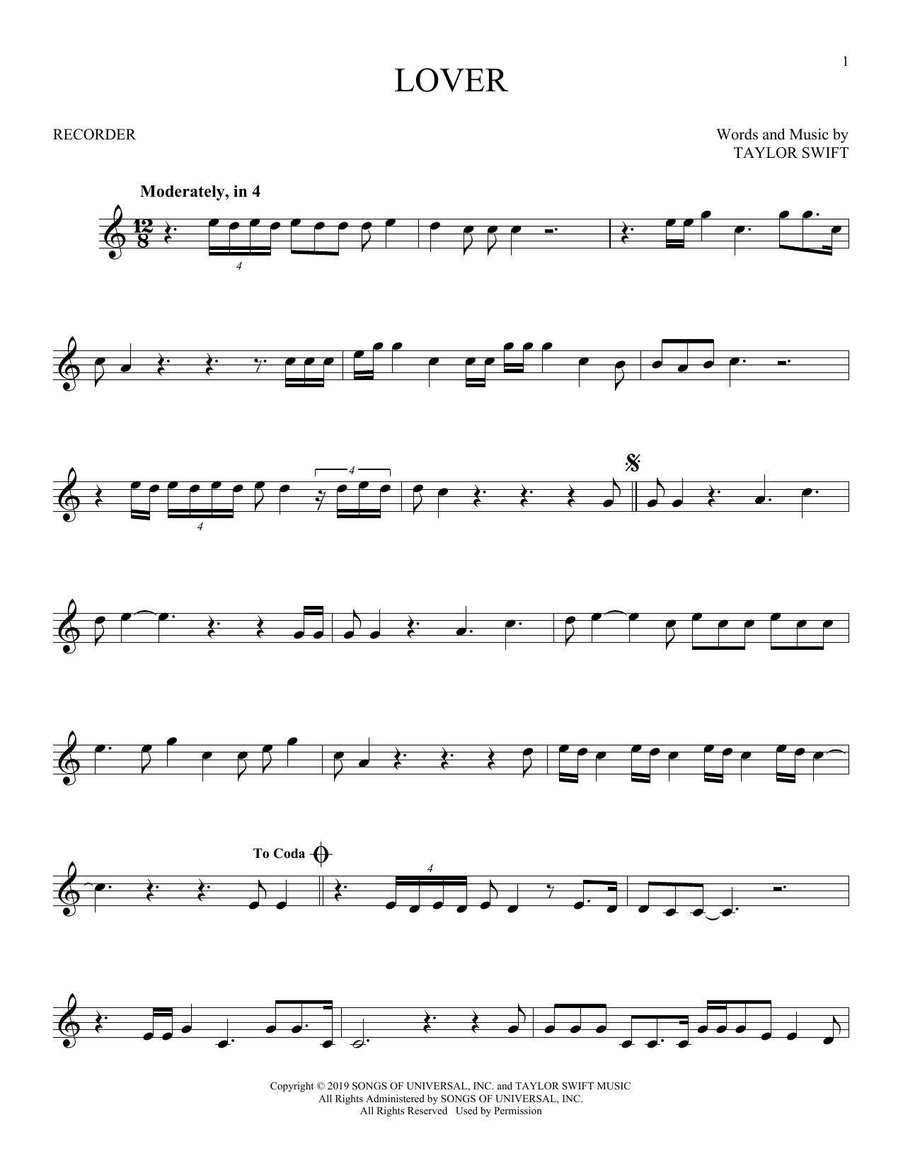 Product gallery: Page 1 of 1 Lover, Taylor Swift