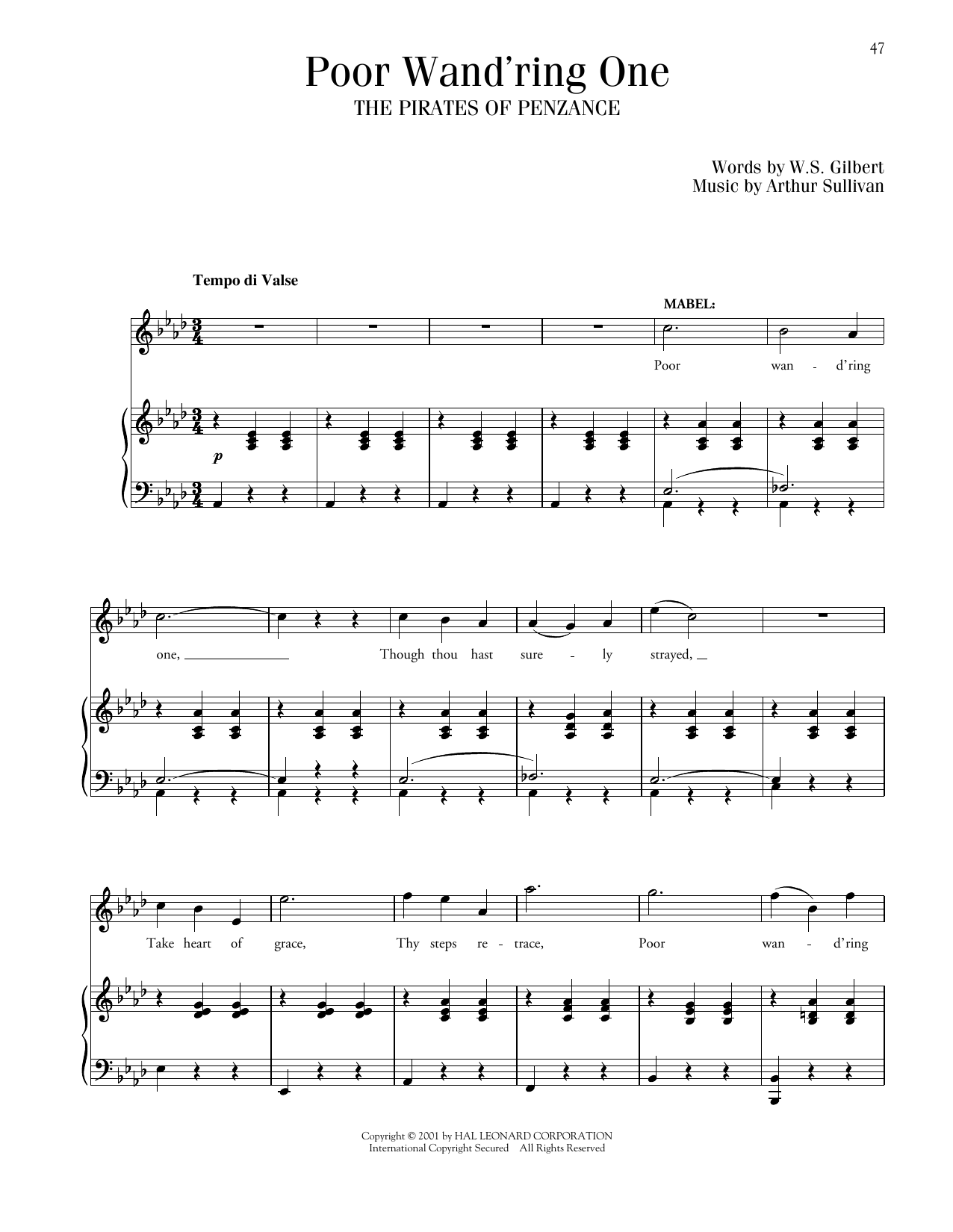 Produktbild zu: Poor Wand'ring One (from The Pirates Of Penzance)