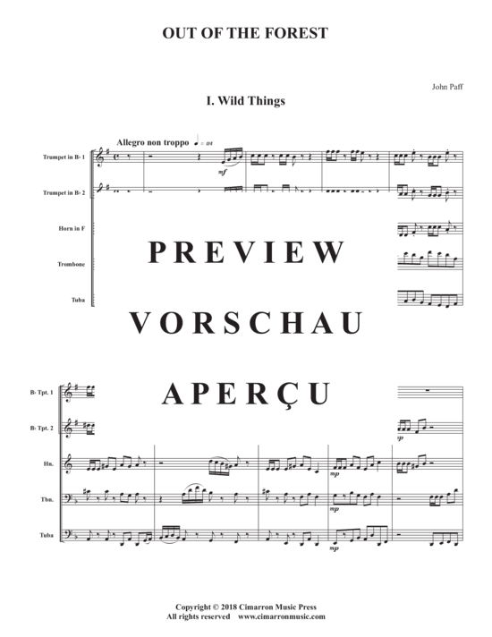 Produktgalerie: Seite 2 von 21 Out of the forest , , (Blechbläser Quintett)