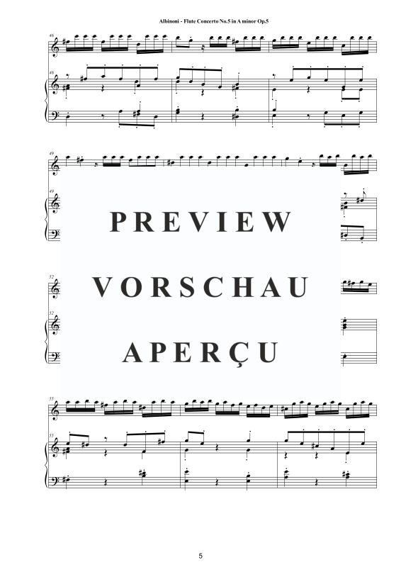 Product gallery: Page 6 of 11 Flute Concerto No.5 in A-Moll Op.5, , Flute and Piano
