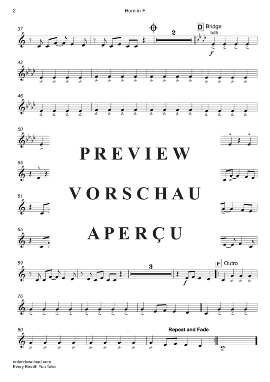 Produktgalerie: Seite 13 von 19 Every Breath You Take , Police, (Blechbläser Quintett)