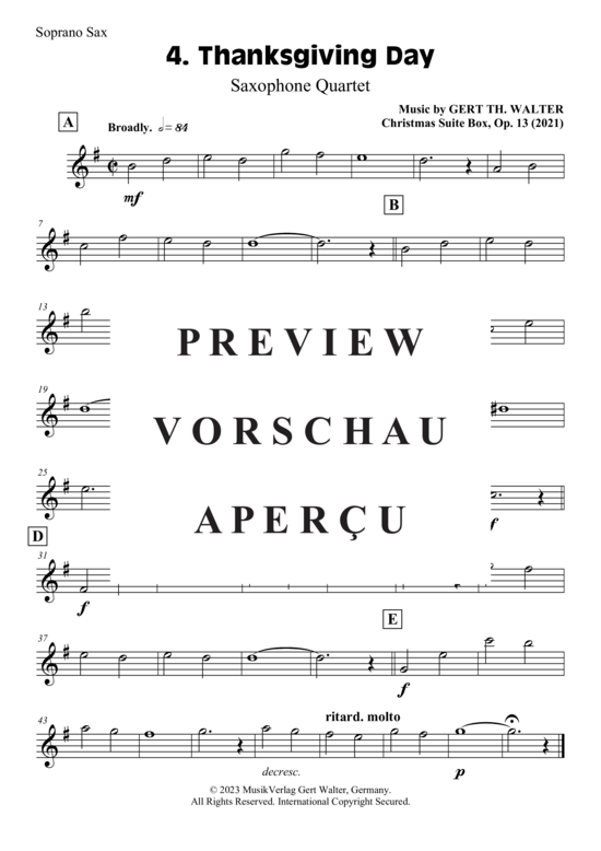 gallery: Thanksgiving Day , , (Saxophon Quartett SATB)