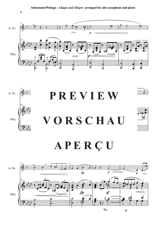 Product gallery: Page 5 of 21 Adagio und Allegro, Opus 70 , , (alto saxophone + piano)
