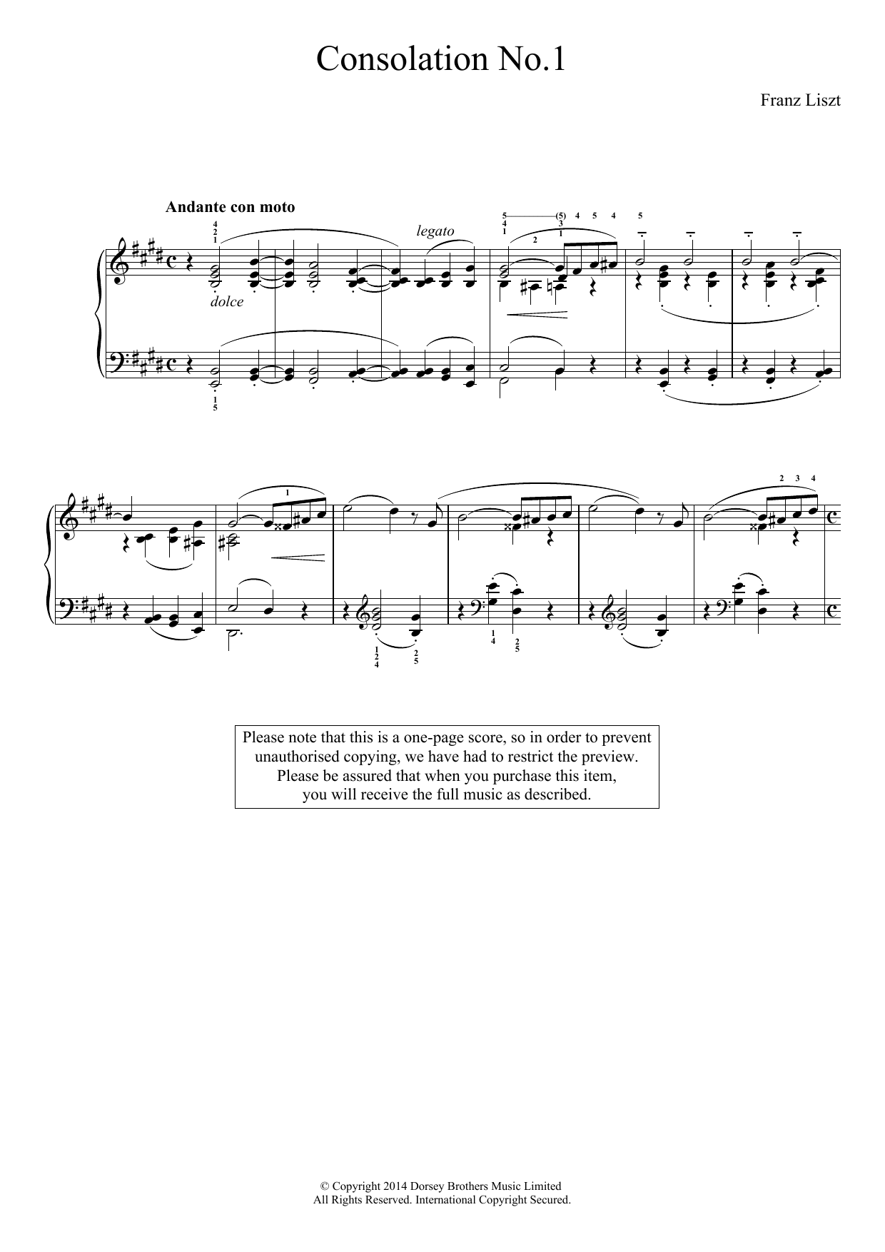Produktbild zu: Consolation No.1