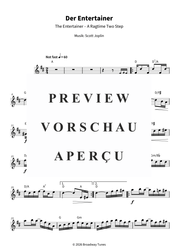 Produktgalerie: Seite 5 von 6 Der Entertainer - The Entertainer - A Ragtime Two Step, , Tenorsaxophon in B
