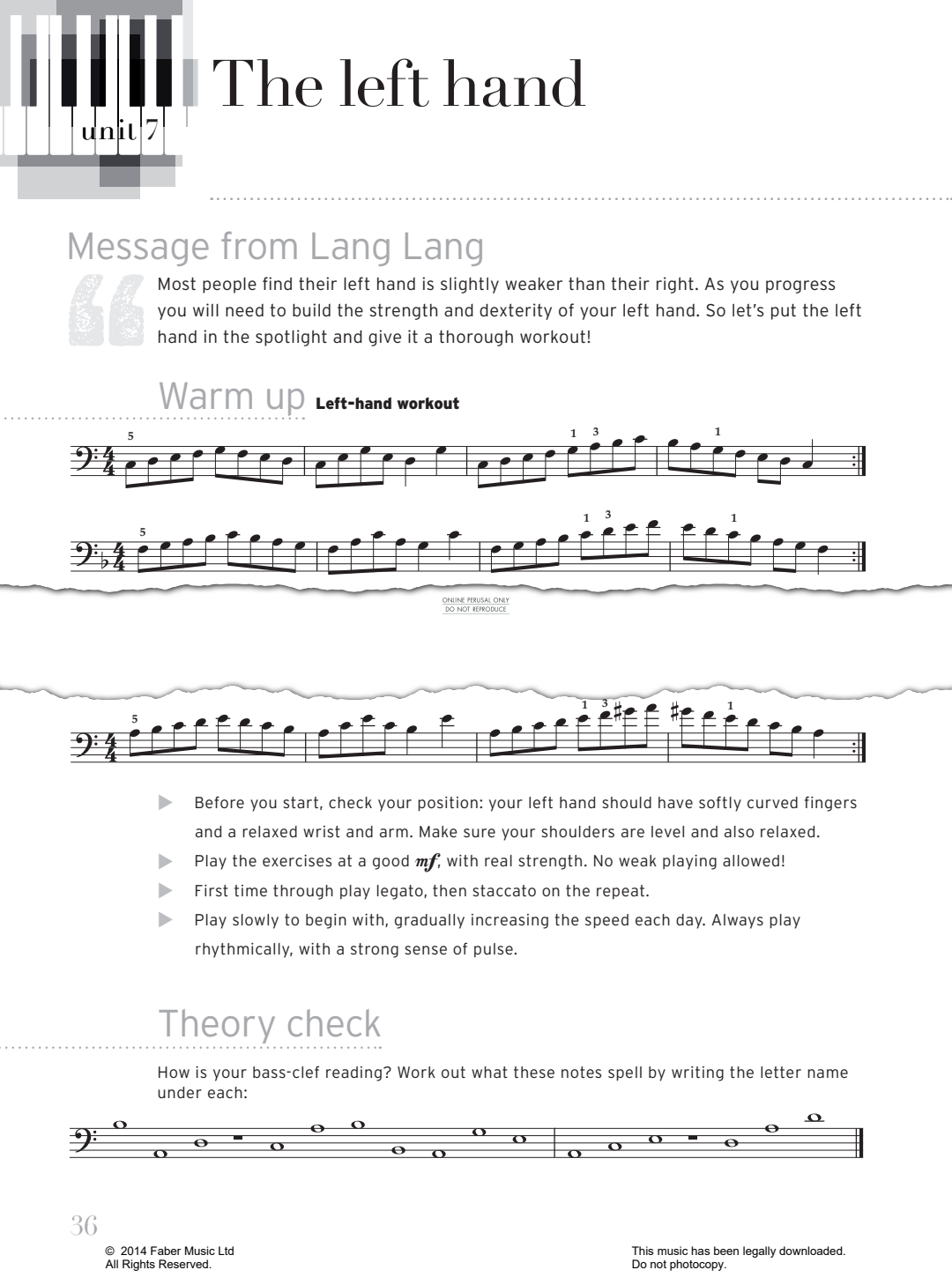 Produktgalerie: Seite 1 von 1 Warm Up – The Left Hand, Lang Lang, Klavier