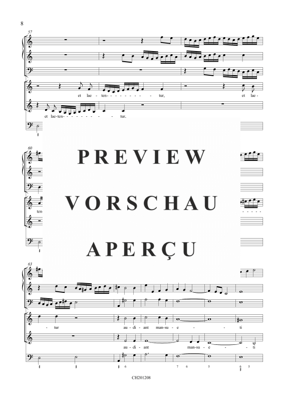 Produktgalerie: Seite 9 von 11 Benedicam Dominum (Psalm 33), , Gemischtes Ensemble SA, 2 Violinen, Fagott und BC