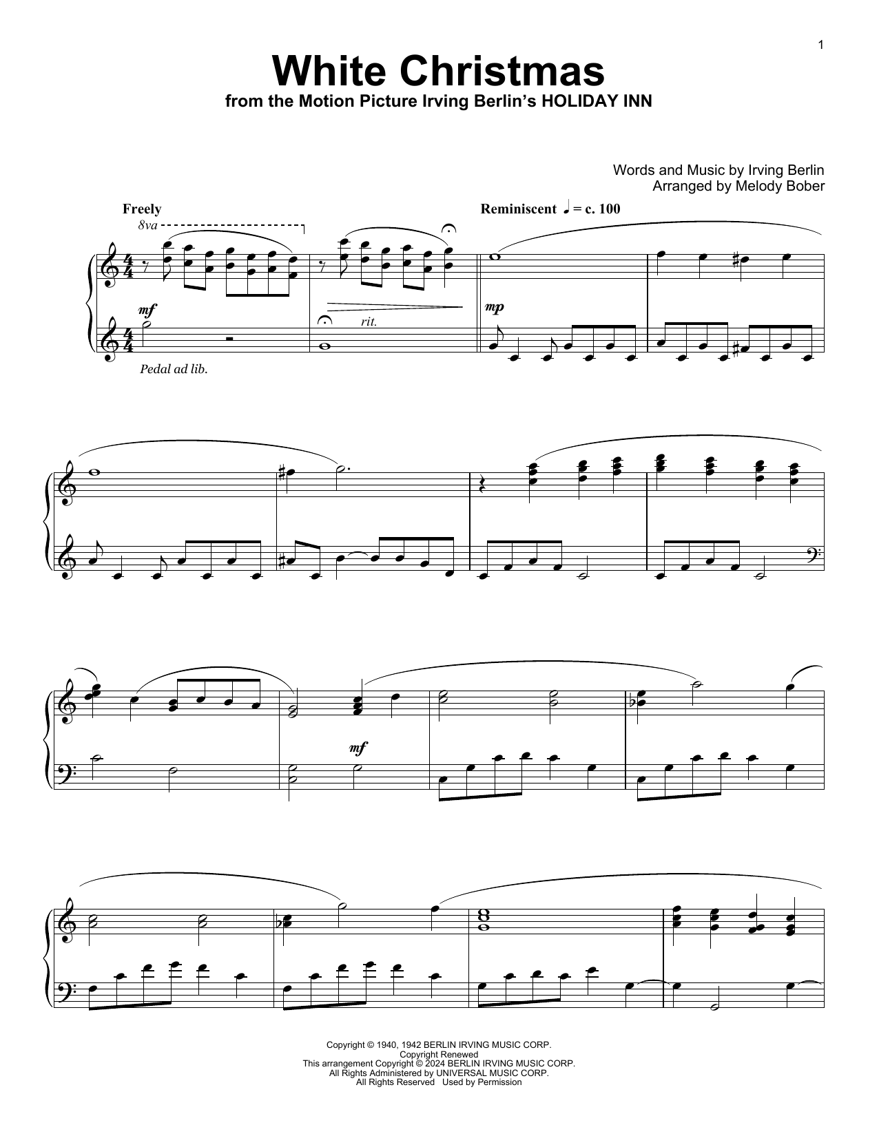 Produktbild zu: White Christmas (arr. Melody Bober)