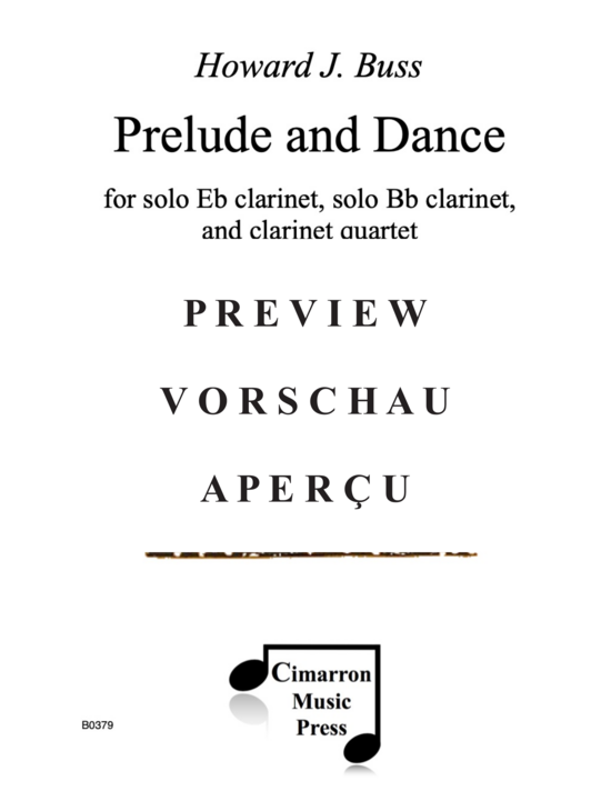 Product gallery: Page 2 of 21 Prelude and Dance , , (clarinets in E flat and B flat solo & clarinet quartet)