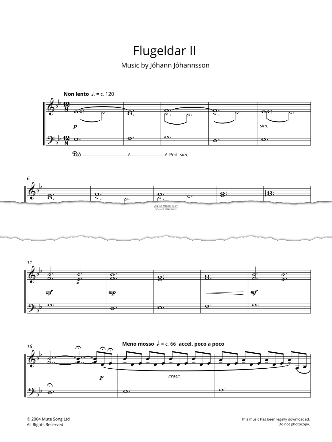 Produktgalerie: Seite 1 von 1 Flugeldar II, Jóhann Jóhannsson, Klavier