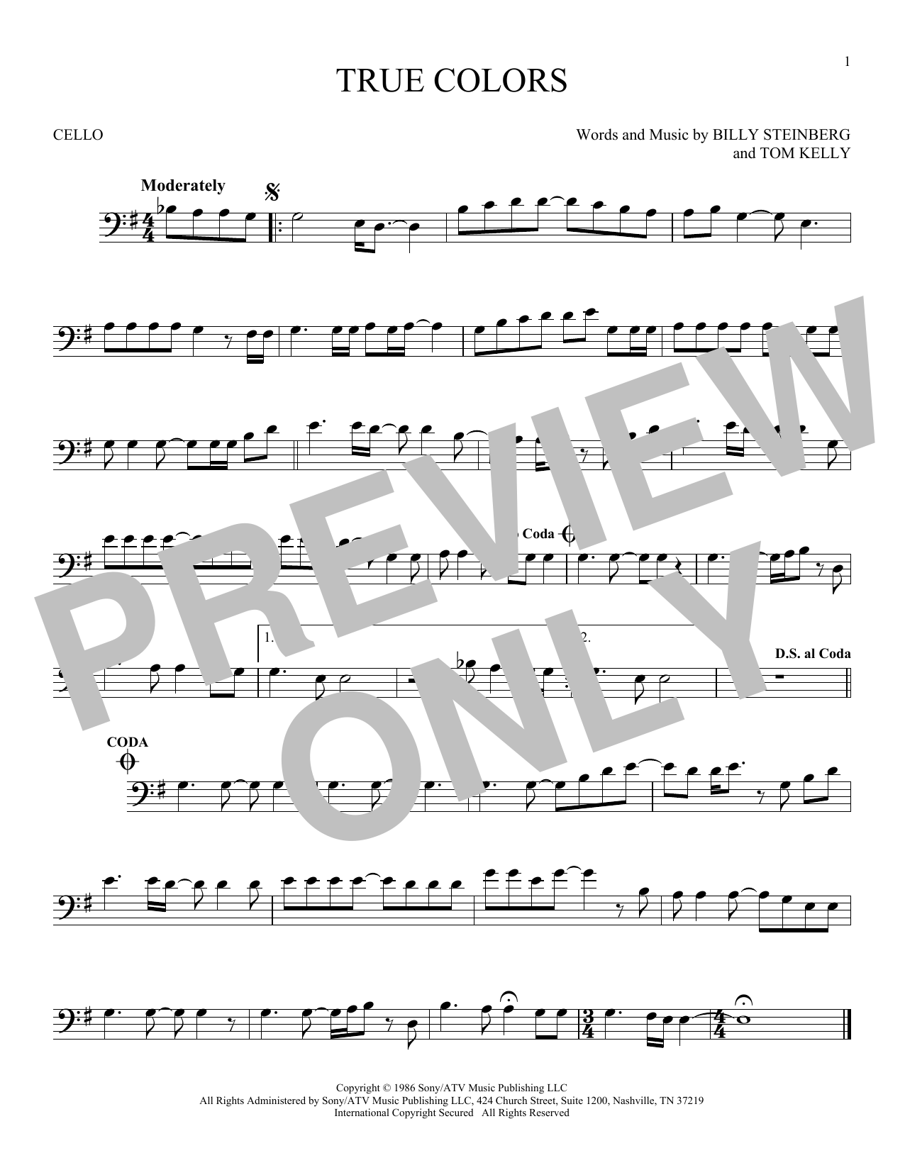 Produktgalerie: Seite 1 von 1 True Colors, Cyndi Lauper, Violoncello