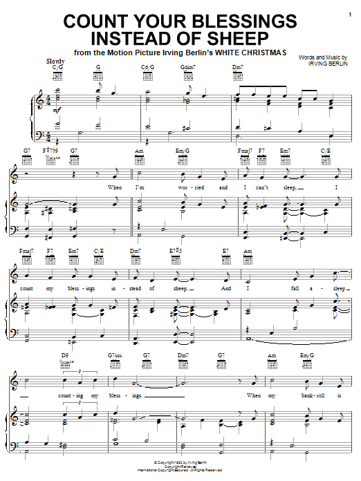 Product gallery: Page 1 of 1 Count Your Blessings Instead Of Sheep, Irving Berlin