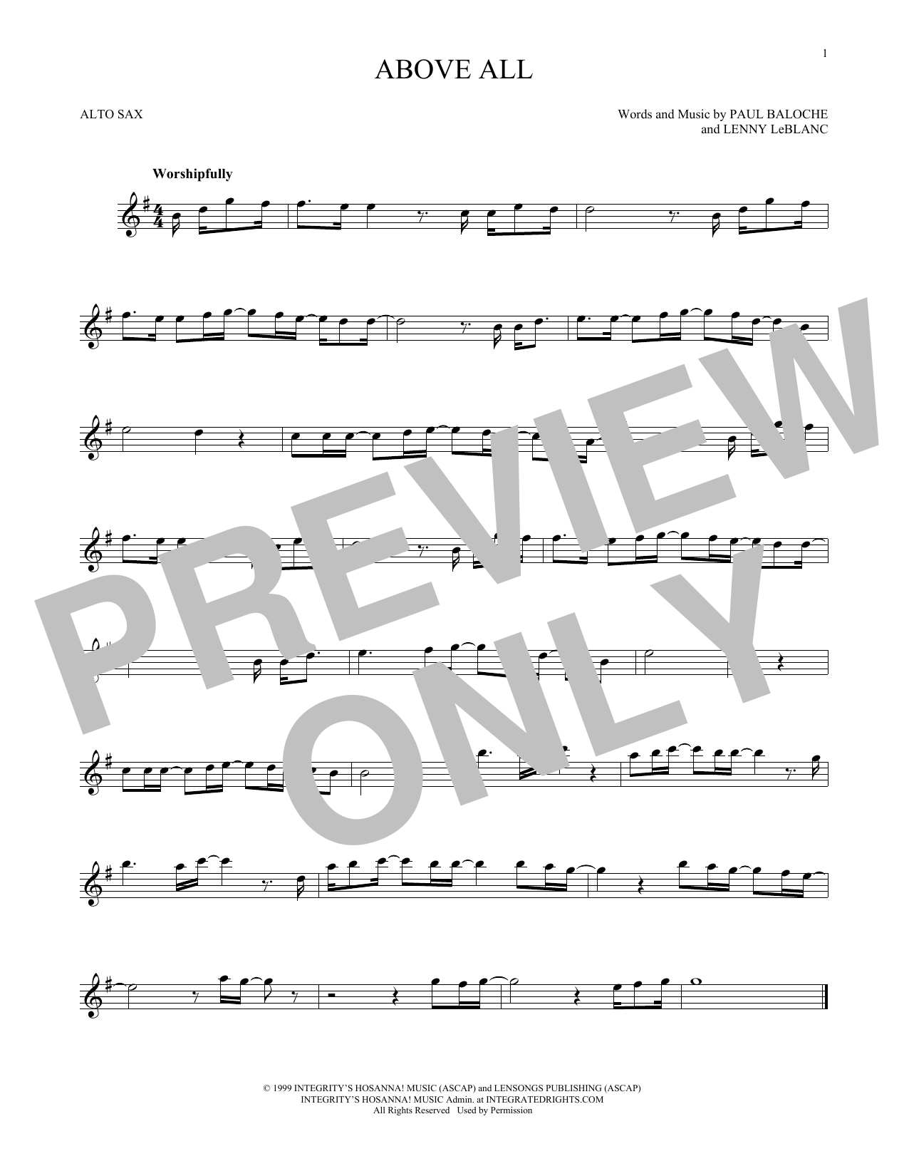 Product gallery: Page 1 of 1 Above All, Paul Baloche