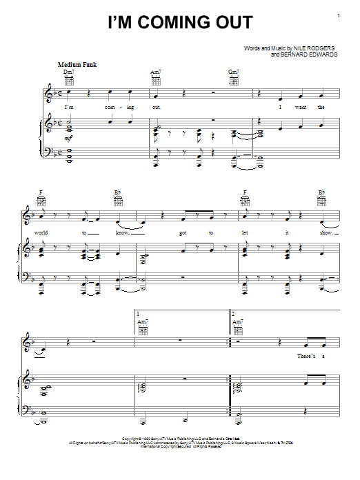 Produktgalerie: Seite 1 von 1 I'm Coming Out, RuPaul, Gesang, Gitarre, Klavier