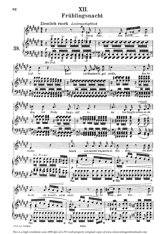 Product picture to: Frühlingsnacht, Op.39 No.12Robert Schumann