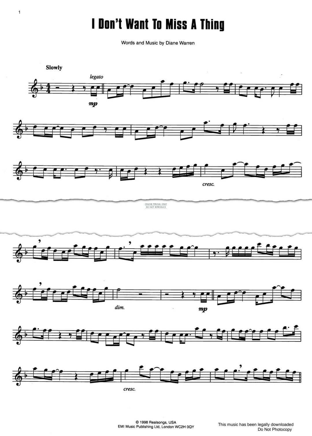 Product gallery: Page 1 of 1 I Don't Want To Miss A Thing, Aerosmith