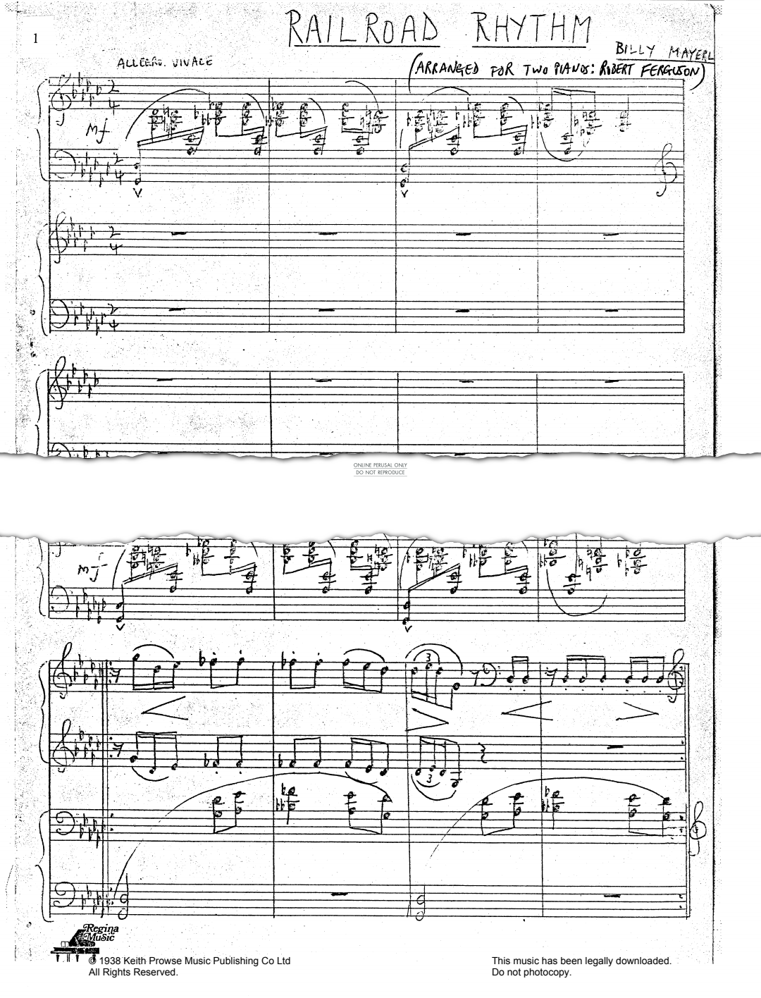 Produktgalerie: Seite 1 von 1 Railroad Rhythm, Billy Mayerl, Klavier